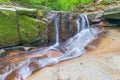 Upper tier of Blue Hen Falls in summer.Cuyahoga Valley National Park.Ohio.USA Royalty Free Stock Photo