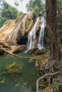 Upper tier of Dat Taw Gyaint Waterfall in Myanmar Royalty Free Stock Photo