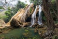 Upper tier of Dat Taw Gyaint Waterfall in Myanmar Royalty Free Stock Photo