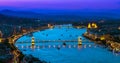 Upper view of Budapest over Danube river Royalty Free Stock Photo