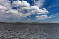 Upper water  reservoir of the pumped storage hydro power plant Dlouhe Strane in Jeseniky Mountains, Czech Republic Royalty Free Stock Photo