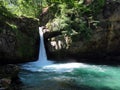 The upper waterfall Giessenfall Der Obere Giessenfall oder Ober Giessenfall waterfall on the Thur River and in the Obertoggenburg