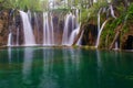 Upper Waterfalls on Plitvice Lakes in Spring