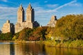 Upper West Side and Central Park in Fall, New York Royalty Free Stock Photo