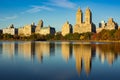 Upper West Side and Central Park Reservoir, New York City Royalty Free Stock Photo
