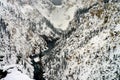 Upper Yellowstone Falls in Winter Royalty Free Stock Photo