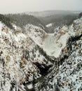 Upper Yellowstone Falls in Winter Royalty Free Stock Photo