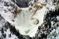 Upper Yellowstone Falls in Winter Royalty Free Stock Photo