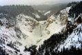 Upper Yellowstone Falls in Winter Royalty Free Stock Photo