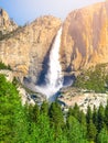 Upper Yosemite Fall, the highest waterfall in Yosemite National Park, California, USA Royalty Free Stock Photo