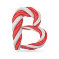 Uppercase candy and sugar font. Letter B. 3D