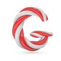 Uppercase candy and sugar font. Letter G. 3D