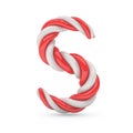 Uppercase candy and sugar font. Letter S. 3D