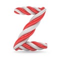 Uppercase candy and sugar font. Letter Z. 3D