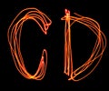 Uppercase laser alphabet - capital letter c and d