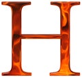 Uppercase letter H - the extruded of glass with pattern flame, i