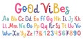 Uppercase and lowcase cute alphabet font