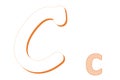 Uppercase and lowercase orange C letter