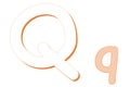 Uppercase and lowercase orange Q letter