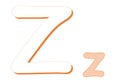 Uppercase and lowercase orange Z letter