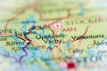 Upplands Vasby, Sweden highlighted on a world map Royalty Free Stock Photo