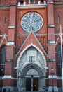 Uppsala domkyrka cathedral front side main entrance.