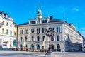 UPPSALA, SWEDEN, APRIL 22, 2019: Stora Torget main square in the central Uppsala, Sweden