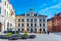 UPPSALA, SWEDEN, APRIL 22, 2019: Stora Torget main square in the central Uppsala, Sweden