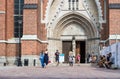 Uppsala, Uppland - Sweden - Entrance of the cathedral with a wedding