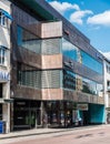 Uppsala, Uppland Sweden - Facade of a contemporary shopping building