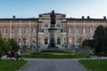 Uppsala, Uppland -Sweden - Facade and statue of the university of Uppsala