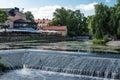 Uppsala, Uppland Sweden - Small waterfall in the city river