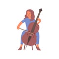 Upright Bass Player Composition Royalty Free Stock Photo