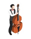 Upright Bass Player Composition Royalty Free Stock Photo