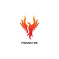 Upright Flying Phoenix Fire Bird abstract Logo design Royalty Free Stock Photo