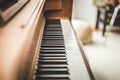 Upright piano keyboard or piano keys Royalty Free Stock Photo