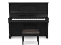 Upright piano and small piano bench Royalty Free Stock Photo