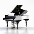 Photorealistic Rendering Of A Black And White Grand Piano Royalty Free Stock Photo