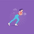 Upright push-up flat design illustration