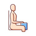 Upright sitting posture RGB color icon