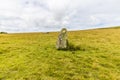 Upright standing stone at Waun Mawn source of the stones for Stonehenge in the Preseli hills in Pembrokeshire, Wales
