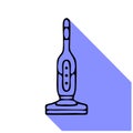 Upright vacuum cleaner flat line icon, logo