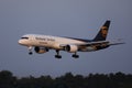 UPS Airlines plane approaching the airport Royalty Free Stock Photo