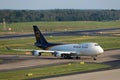 UPS Airlines plane taxiing at Koln Bonn Airport CGN Royalty Free Stock Photo