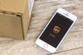 UPS app on iPhone Royalty Free Stock Photo