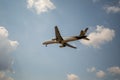 UPS company plane landing in Costa Rica. Covid 19 has generated an increase in air cargo services Royalty Free Stock Photo