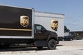 UPS delivery and transport trucks. UPS picks up, transports and delivers packages and parcels from all over the world