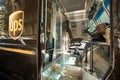 UPS delivery truck cabin, driver out for delivery