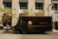 A UPS delivery truck in downtown Ottawa Royalty Free Stock Photo