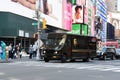 UPS Delivery Truck in Times Square in New York City. Royalty Free Stock Photo